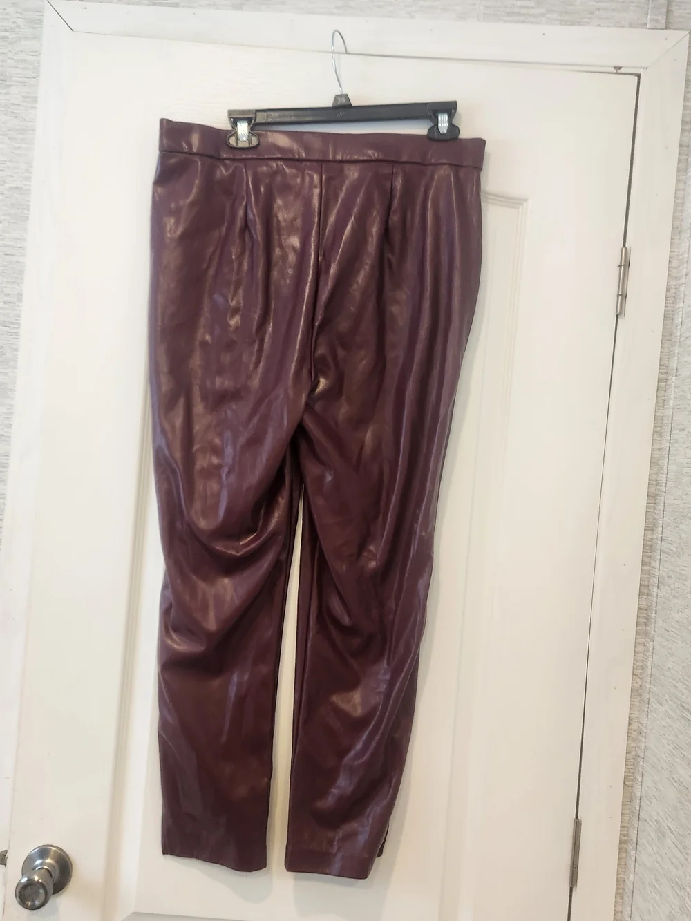 Michael Kors Burgundy Faux Leather Pants L Euc